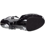 Černý 20 cm FLAMINGO-809ABLS Sandály kamínky Platformě
