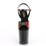 Černý 20 cm FLAMINGO-809RBDT Hologram boty na platformě a podpatku