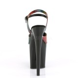 Černý 20 cm FLAMINGO-809RBDT Hologram boty na platformě a podpatku