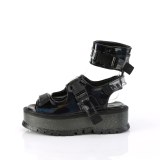 Černý 5 cm Demonia SLACKER-15B Platformě Sandály
