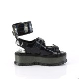 Černý 5 cm Demonia SLACKER-15B Platformě Sandály