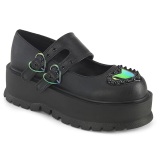 Černý 5 cm SLACKER-25 mary jane boty s platformě
