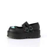 Černý 5 cm SLACKER-25 mary jane boty s platformě