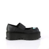 Černý 5 cm SLACKER-25 mary jane boty s platformě