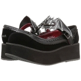 Černý 6 cm DEMONIA SPRITE-09 platformě gothic boty