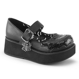 Černý 6 cm DemoniaCult SPRITE-05 platformě gothic boty