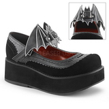 Černý 6 cm DemoniaCult SPRITE-09 platformě gothic boty