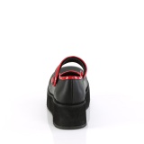 Černý 6 cm SPRITE-01 mary jane boty s platformě