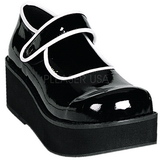 Černý 6 cm SPRITE-01 platformě gothic boty