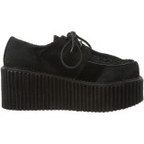 Černý 7,5 cm CREEPER-202 Platformě Creepers Obuvi Dámské