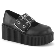 Černý 7,5 cm CREEPER-230 Maryjane creepers na přezka