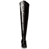 Černý 9,5 cm LUST-3000X kozačky nad kolena na široká lýtka