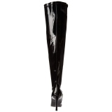 Černý 9,5 cm LUST-3000X kozačky nad kolena na široká lýtka