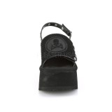 Černý 9 cm Demonia FUNN-32 Platformě Sandály
