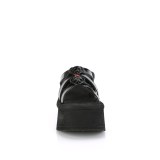 Černý 9 cm DemoniaCult FUNN-15-2 pantofle na platformy emo gothic