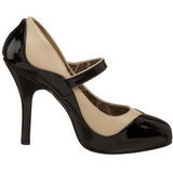 Černý Bezový 11,5 cm rockabilly TEMPT-07 dámské boty na vysokém podpatku