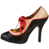 Černý Bezový 11,5 cm rockabilly TEMPT-27 dámské boty na vysokém podpatku