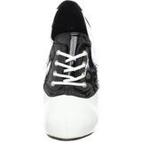 Černý Bílá 11,5 cm SADDLE-48 Oxford dámské boty na vysokém podpatku