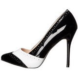 Černý Bílá 13 cm AMUSE-26 dámské boty na vysokém podpatku