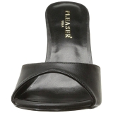 Černý Koženka 10 cm CLASSIQUE-01 velké velikosti pantofle dámské