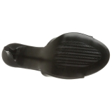 Černý Koženka 10 cm CLASSIQUE-01 velké velikosti pantofle dámské
