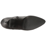 Černý Koženka 10 cm DREAM-1020 velké velikosti kotníkové kozačky dámské
