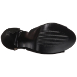 Černý Koženka 10 cm DREAM-412 velké velikosti sandály dámské