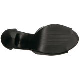 Černý Koženka 12,5 cm EVE-02 velké velikosti sandály dámské