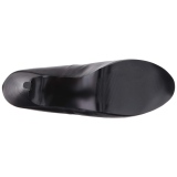 Černý Koženka 14,5 cm Burlesque TEEZE-06W lodičky širokou nohu pro muže