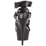 Černý Koženka 15 cm DELIGHT-658 pleaser boty na vysoké podpatky