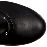 Černý Koženka 18 cm ADORE-3028 Kozačky Nad Kolena Platformě