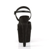 Černý Koženka 18 cm ADORE-709FS dámské sandály na podpatku