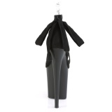 Černý Koženka 20 cm FLAMINGO-876 vysoké podpatky s kotníkovými tkaničky