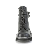 Černý Koženka 3 cm LILITH-152 DemoniaCult Kotníkové Kozačky Platformy