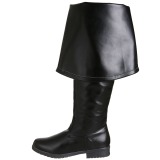 Černý Koženka 4 cm MAVERICK-2045 Kozačky Nad Kolena pro Muže