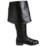Černý Koženka 4 cm MAVERICK-2045 Kozačky Nad Kolena pro Muže