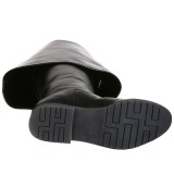 Černý Koženka 4 cm MAVERICK-2045 Kozačky Nad Kolena pro Muže