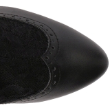 Černý Koženka 7,5 cm DIVINE-1050 velké velikosti kotníkové kozačky dámské