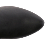 Černý Koženka 7,5 cm DIVINE-2018 velké velikosti kozačky dámské