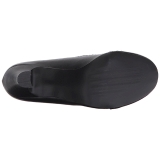 Černý Koženka 7,5 cm JENNA-06 velké velikosti lodičky obuv