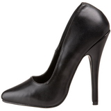 Černý Kůže 15 cm DOMINA-420 Lodičky Dámské Stiletto Podpatků