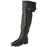 Černý Kůže 4 cm MAVERICK-2045 Kozačky Nad Kolena pro Muže