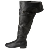 Černý Kůže 4 cm MAVERICK-2045 Kozačky Nad Kolena pro Muže
