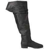 Černý Kůže 4 cm MAVERICK-2045 Kozačky Nad Kolena pro Muže