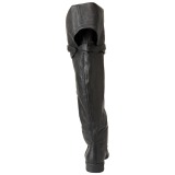 Černý Kůže 4 cm MAVERICK-2045 Kozačky Nad Kolena pro Muže