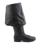 Černý Kůže 4 cm MAVERICK-2045 Kozačky Nad Kolena pro Muže