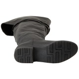 Černý Kůže 4 cm MAVERICK-2045 Kozačky Nad Kolena pro Muže