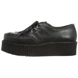 Černý Kůže 5 cm CREEPER-402 Platformě Creepers Boty Pánské