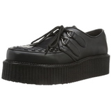 Černý Kůže 5 cm CREEPER-402 Platformě Creepers Boty Pánské