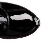 Černý Lak 15,5 cm DELIGHT-3000 Vysoké Kozačky Nad Kolena